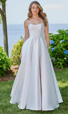 Mori Lee 49315 - Corset Mikado Ballgown with Crystal Bows - back view