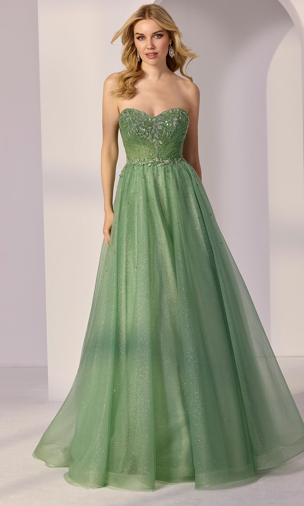 Mori Lee 49217 - Embroidered Strapless Sweetheart Prom Gown - view 6