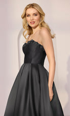 Mori Lee 49221 - Box-Pleated Skirt Strapless Mikado Gown - designer prom dress at Silhouette Dresses