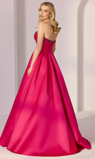 Mori Lee 49221 - Box-Pleated Skirt Strapless Mikado Gown - back view