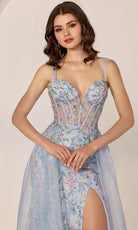 Mori Lee 49249 - Floral Embroidered Deep Sweetheart Gown - view 5
