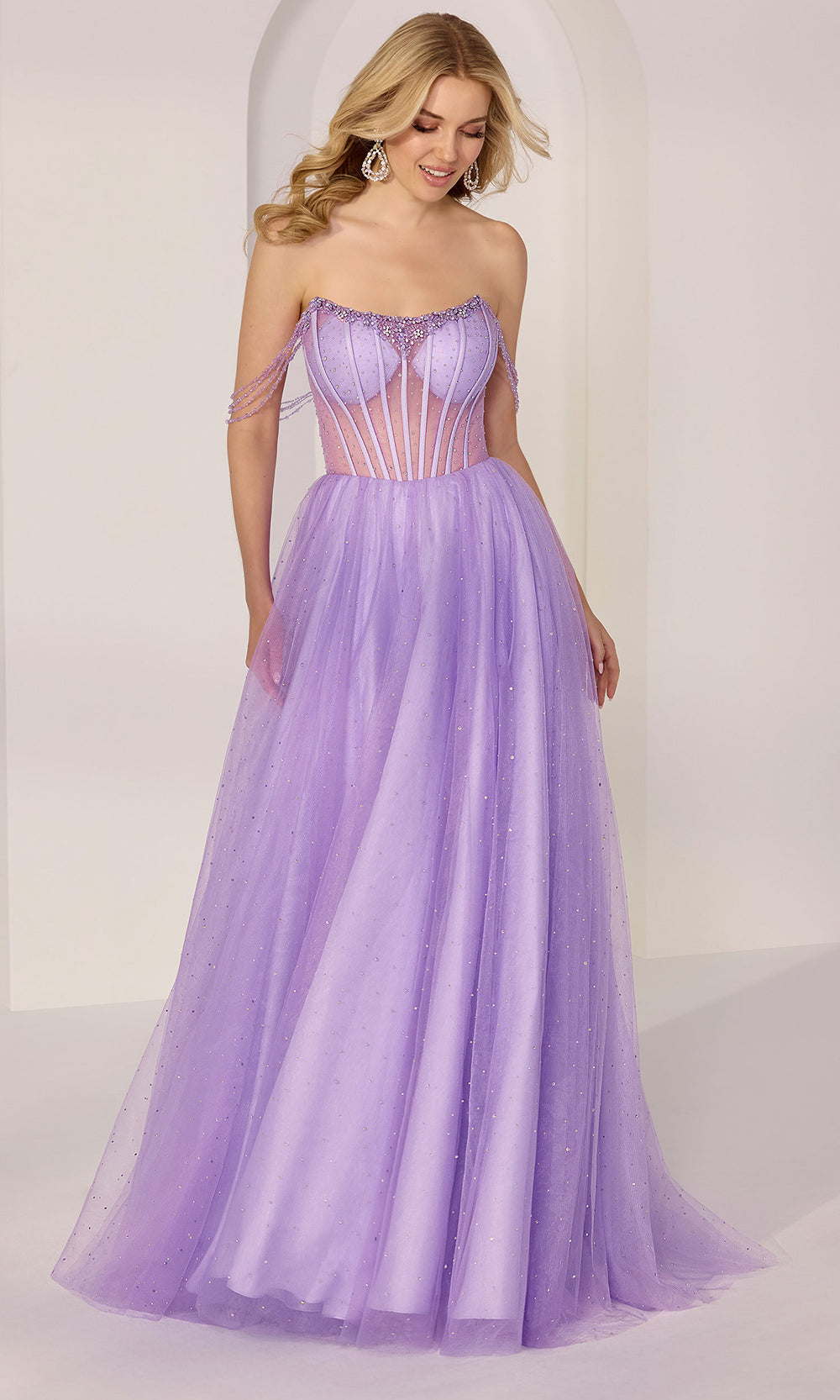 Mori Lee 49271 - Chandelier Sleeve Beaded Ornate Prom Gown - designer prom dress at Silhouette Dresses