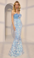 Mori Lee 49275 - Floral Sequin Sheath Gown with Overskirt - view 5