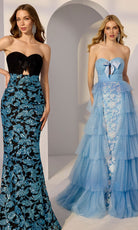 Mori Lee 49275 - Floral Sequin Sheath Gown with Overskirt - view 9