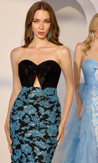 Mori Lee 49275 - Floral Sequin Sheath Gown with Overskirt - view 4