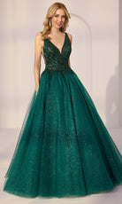 Mori Lee 49290 - Beaded Tulle Plunging Neckline Prom Gown - designer prom dress at Silhouette Dresses