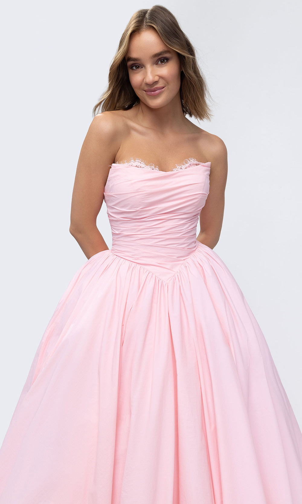 Mori Lee 49332 - Ruched Taffeta Strapless Prom Ballgown - view 4