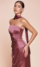 Ladivine 7451 - Strapless Satin Long Gown