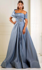 Terani 251M4441 - One Shoulder Pleated Dress Clearance Sale - designer mother of the bride dress at Silhouette Dresses