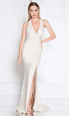 Terani Couture - 1811E6103 Surplice Bodice Sheath Gown