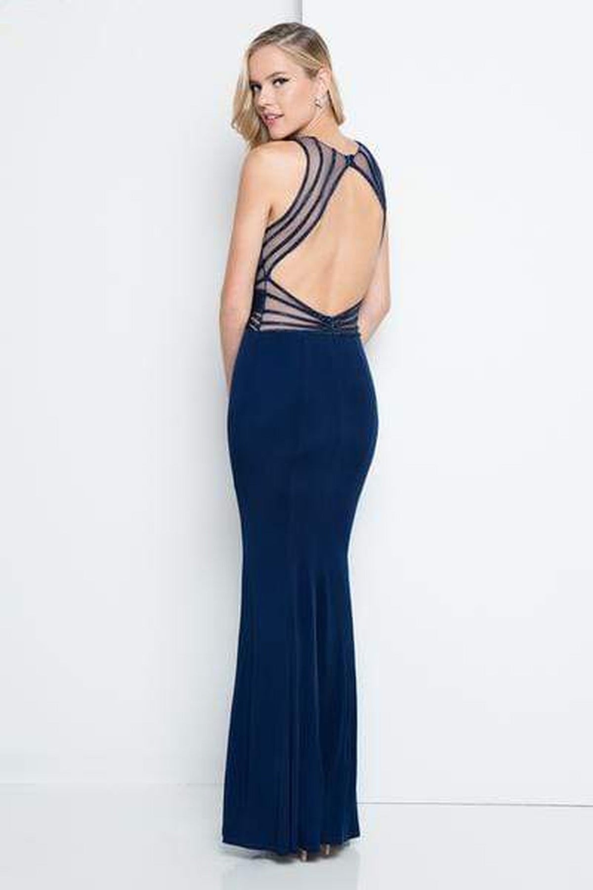 Terani Couture - 1815P5909 Embellished Scoop Neckline Sheath Dress