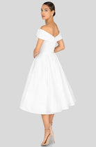Terani Couture - 1912C9656 Off-Shoulder Tea Length A-line Dress