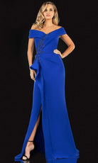 Terani Couture - 2021M2986 Wrap Off Shoulder Mother of the Bride Gown