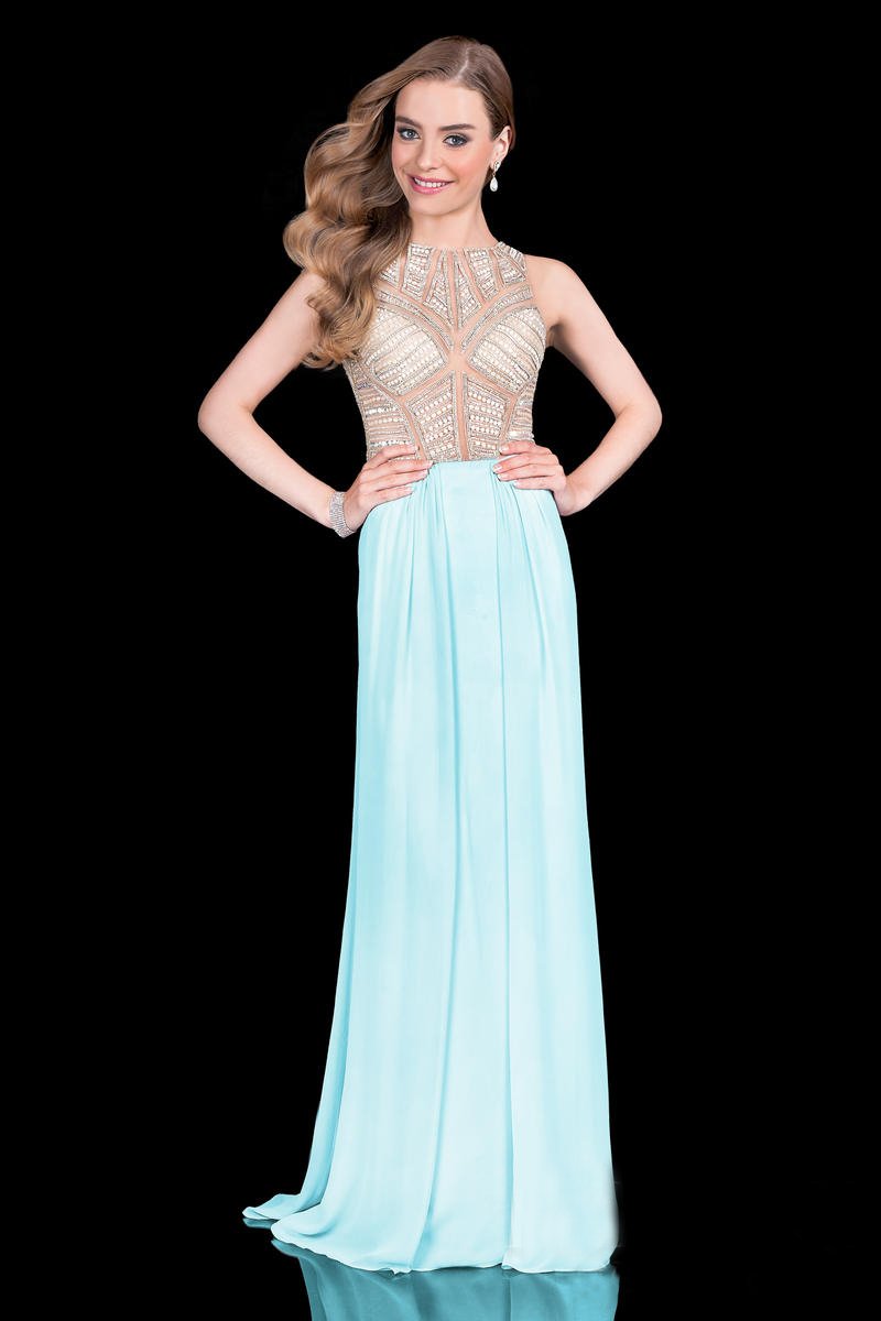 Terani Couture - 1615P1294A Pearls and Crystals Embellished Long Gown - view 4
