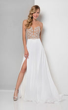Terani Couture - Illusion Sweetheart Chiffon Gown 1712P2512
