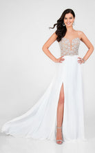 Terani Couture - Illusion Sweetheart Chiffon Gown 1712P2512