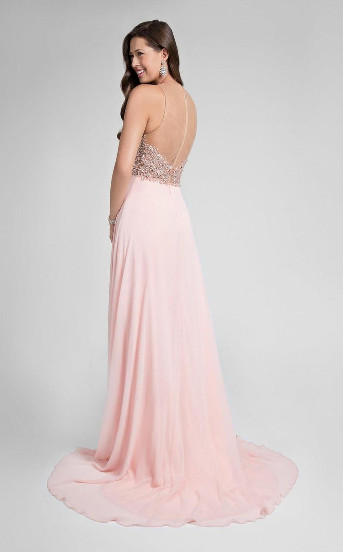 Terani Couture - Illusion Sweetheart Chiffon Gown 1712P2512