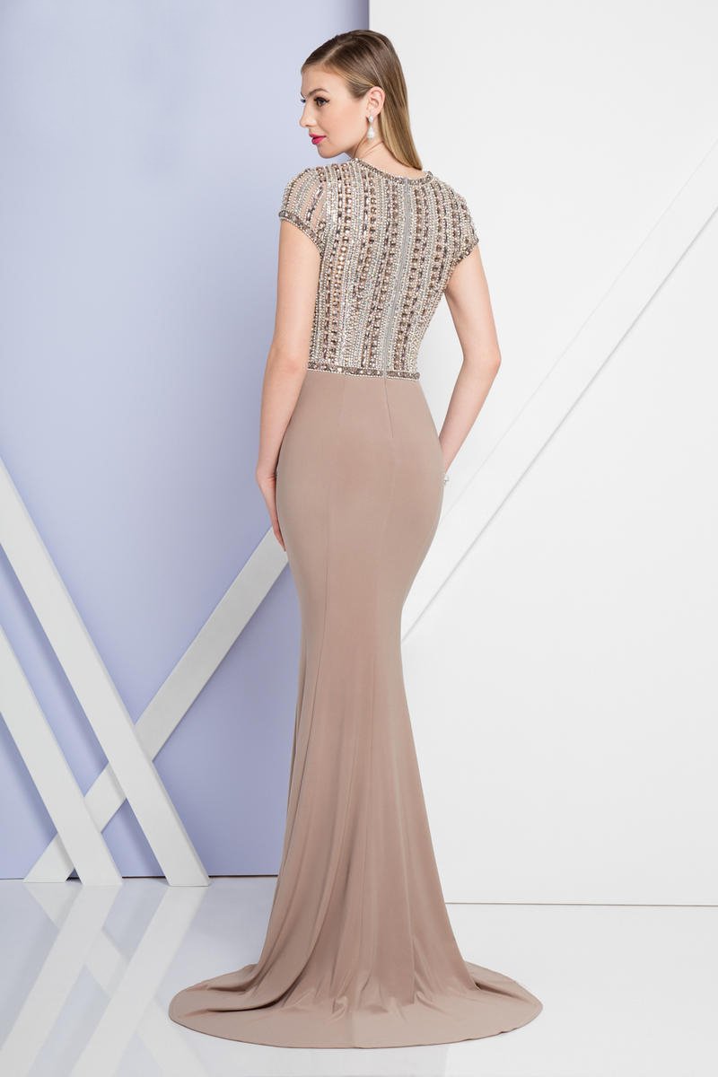 Terani Couture - 1721E4161 Embellished Jewel Neck Sheath Dress