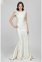 Terani Couture - 1721M4703 Laced Bateau Neck A-Line Dress