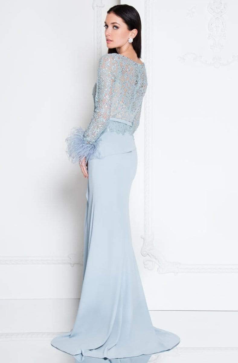 Terani Couture - 1811M6568 Embellished Long Sleeve Sheath Dress
