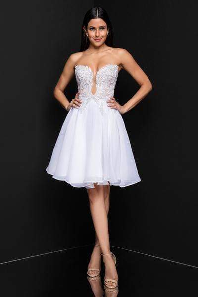 Terani Couture - 1811P5100 Embroidered Plunging Sweetheart Dress - designer prom dress at Silhouette Dresses