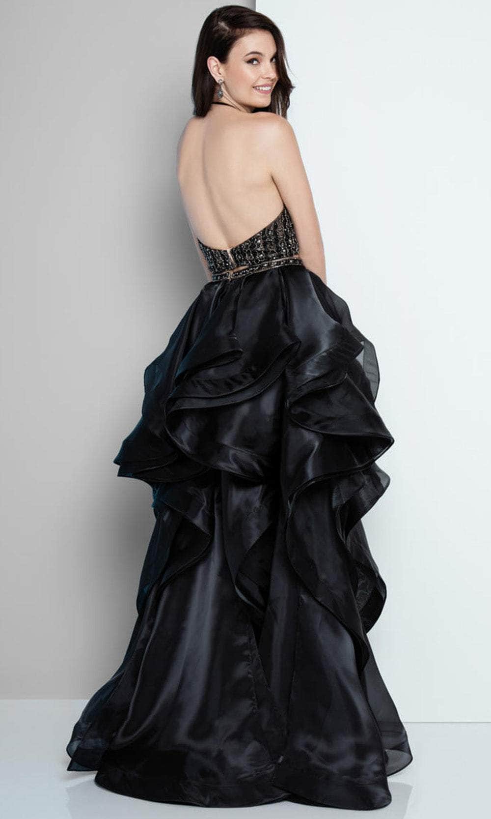 Terani Couture - 1811P5703 Two Piece Embellished High Low Dress - view 4