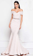 Terani Couture - 1812M6657 Off-Shoulder Brocade Mother of the Groom Gown - designer evening gown at Silhouette Dresses