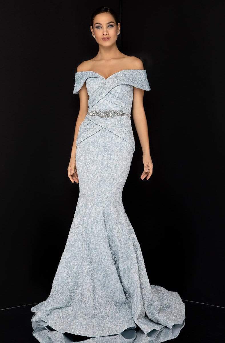 Terani Couture - 1812M6657 Off-Shoulder Brocade Mother of the Groom Gown - view 4