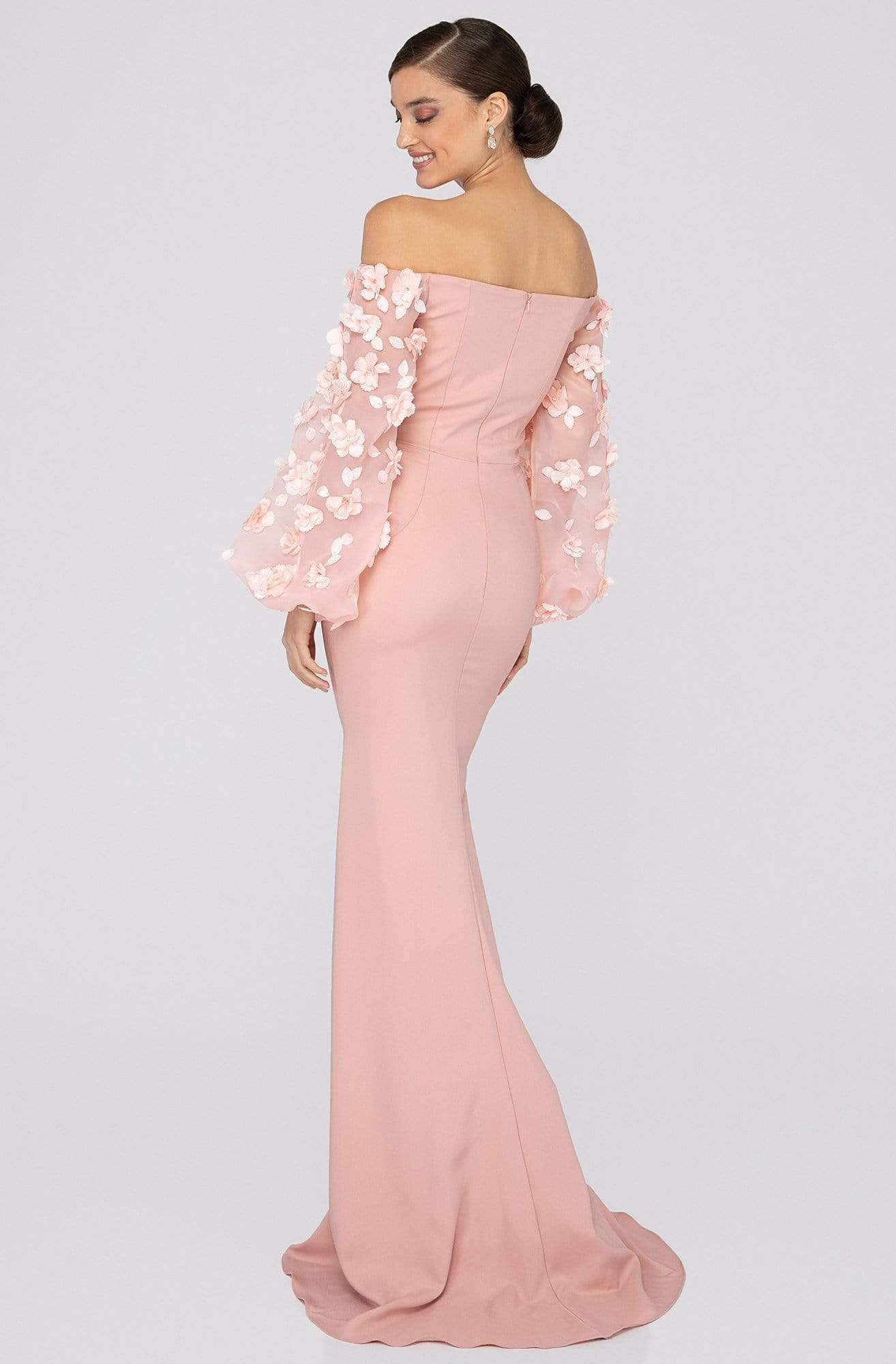 Terani Couture - 1911E9128 Off-Shoulder Floral Mother of the Bride Gown - view 4