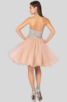 Terani Couture - 1911P8016 Strapless Beaded Tulle Cocktail Dress