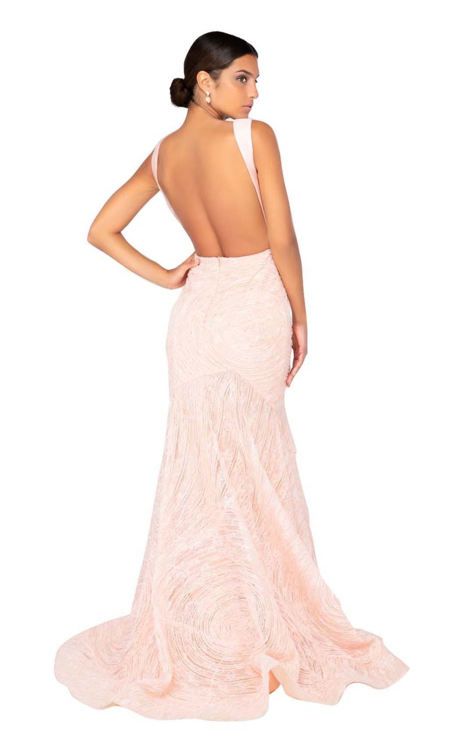 Terani Couture - 1911P8158 Plunging V-Neck Trumpet Gown