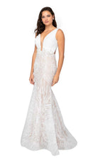 Terani Couture - 1911P8158 Plunging V-Neck Trumpet Gown - back view