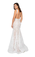Terani Couture - 1911P8158 Plunging V-Neck Trumpet Gown - detail view