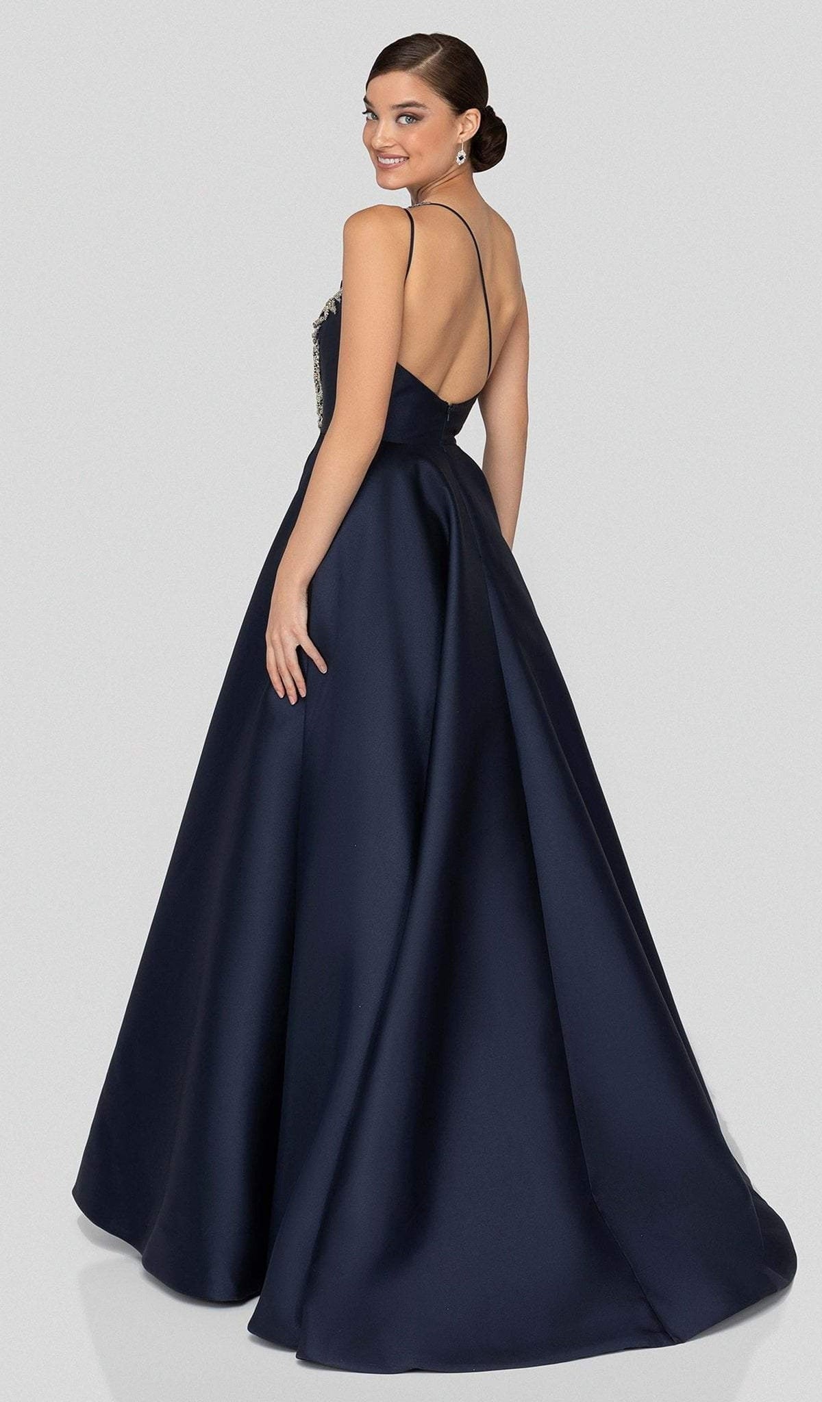Terani Couture - 1912E9202 One Shoulder Dazzling Fern Accent Gown