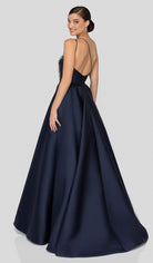 Terani Couture - 1912E9202 One Shoulder Dazzling Fern Accent Gown - detail view