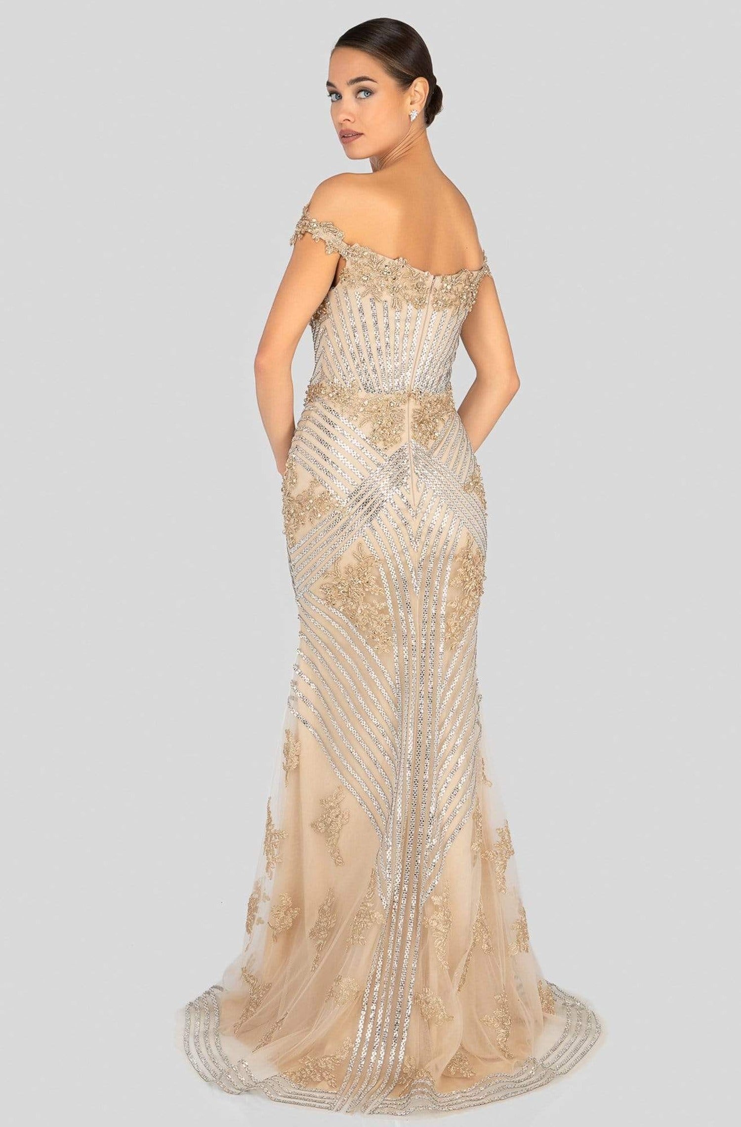 Terani Couture - 1912GL9572 Sparkling Off-Shoulder Mother of the Groom Gown