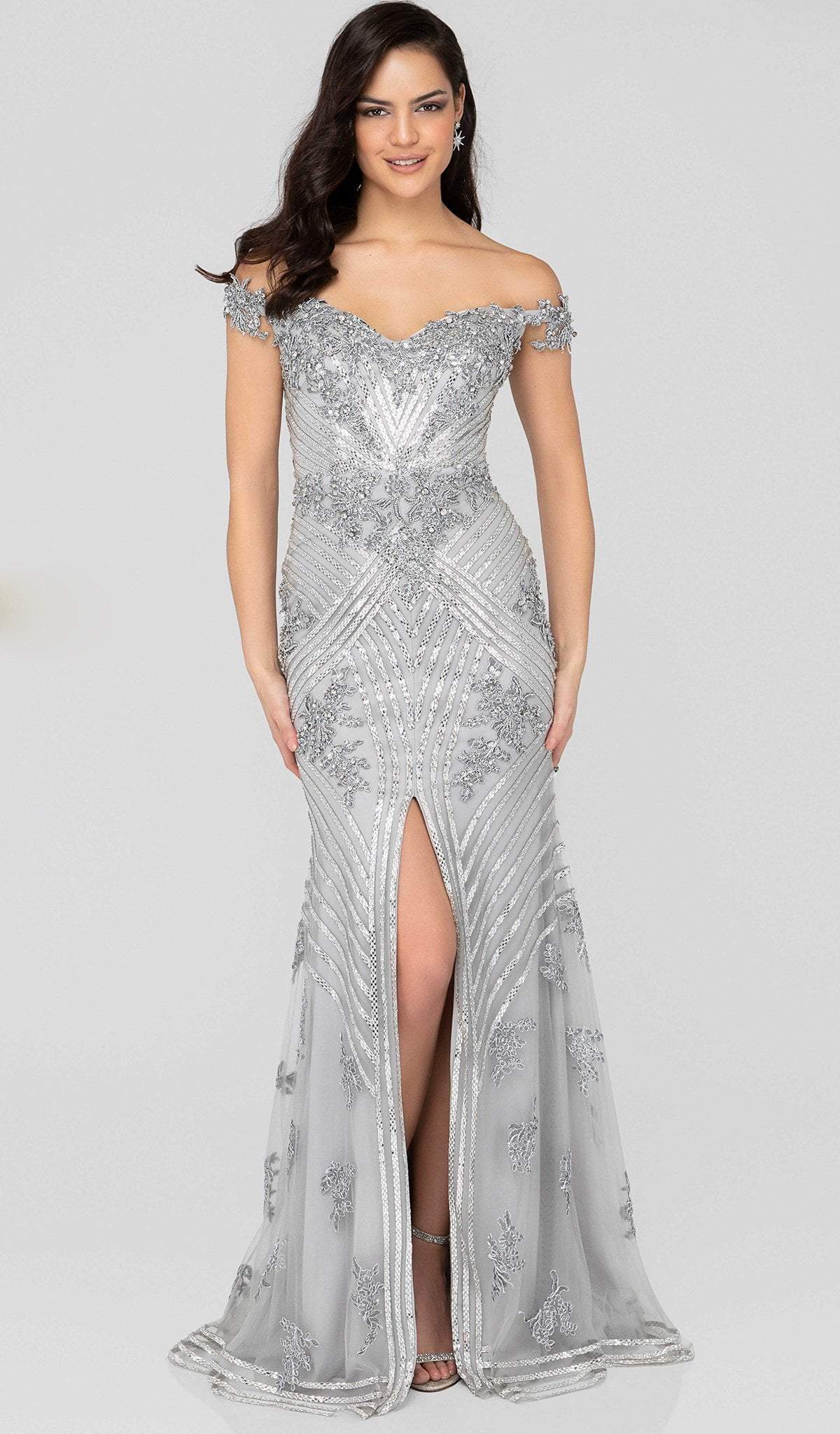 Terani Couture - 1912GL9572 Sparkling Off-Shoulder Mother of the Groom Gown - view 6