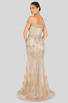 Terani Couture - 1912GL9572 Sparkling Off-Shoulder Mother of the Groom Gown - back view