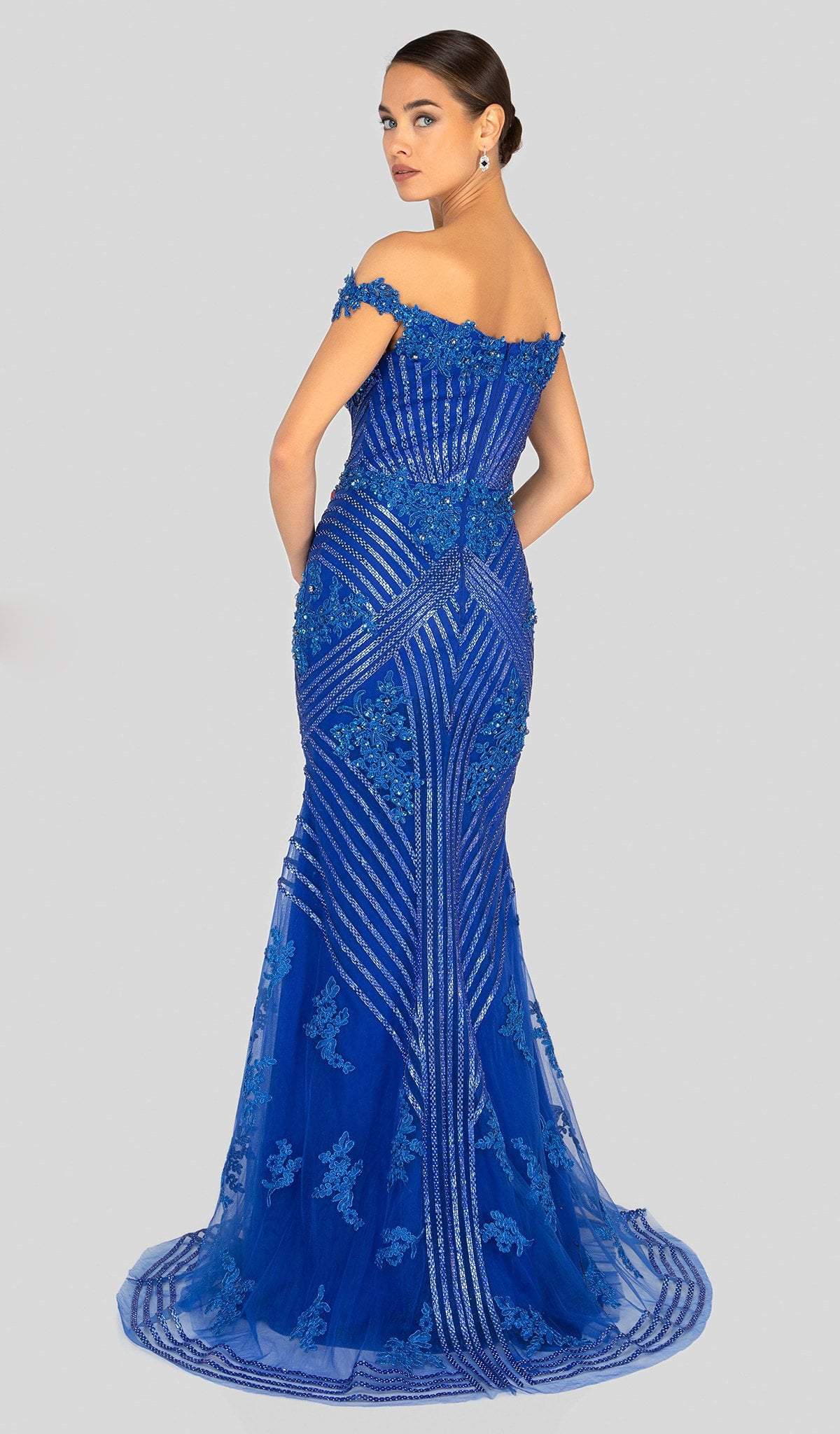 Terani Couture - 1912GL9572 Sparkling Off-Shoulder Mother of the Groom Gown - view 4