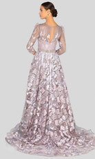 Terani Couture - 1913M9408 Quarter Sleeve Embroidered Sheer Ballgown