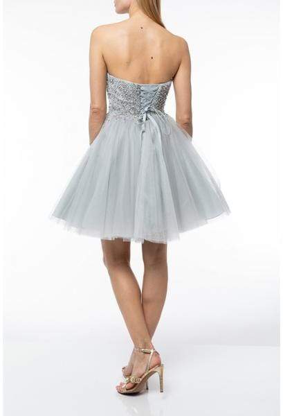 Terani Couture - 1921H0320 Beaded Strapless Sweetheart Cocktail Dress - detail view