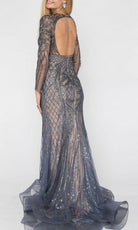 Terani Couture - 1922GL0670 Long Sleeve Beaded Sheath Gown