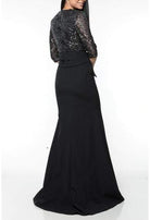 Terani Couture - 1922M0525 Sequined V-neck Trumpet Dress With Train
