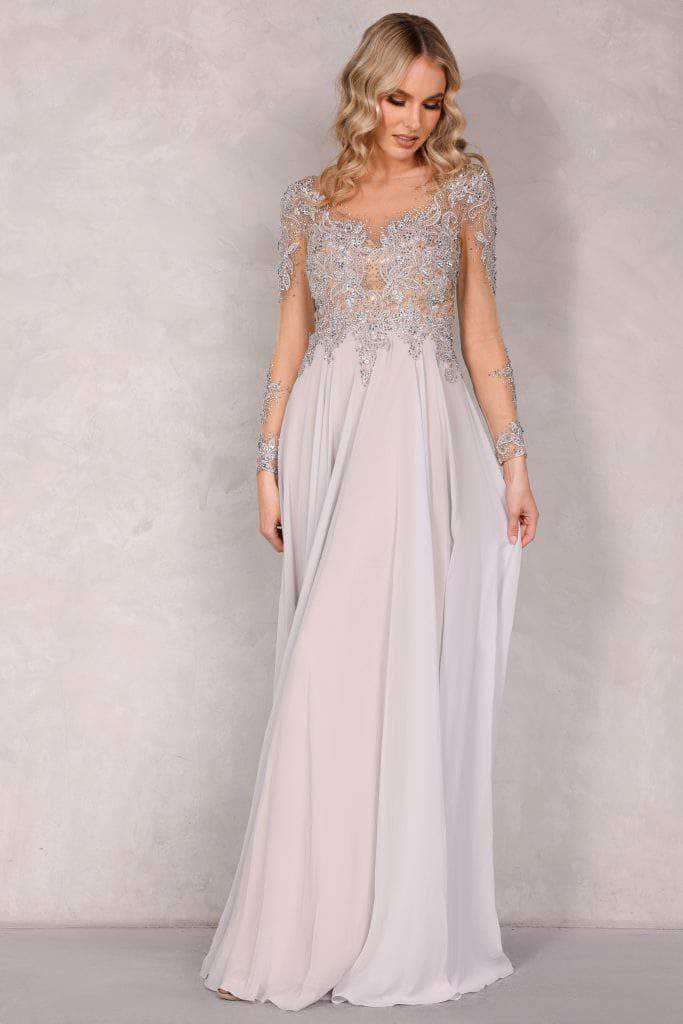 Terani Couture 1922M0533 - Long Sleeve A-Line Long Dress