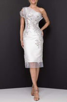 Terani Couture - 2011C2003 Knee Length Ruffled One Shoulder Dress - detail view