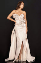 Terani Couture - 2011E2073 Strapless Asymmetric Ruffled A-line Dress - designer evening gown at Silhouette Dresses