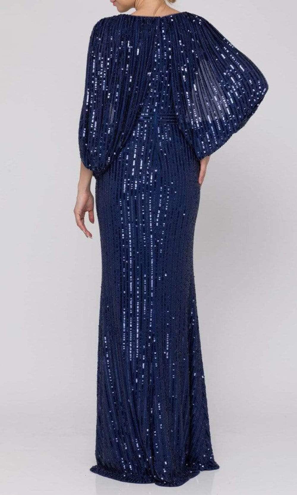 Terani Couture - 2011M2154 Sequined Deep V-neck Sheath Dress