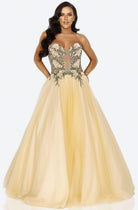 Terani Couture - 2011P1149 Beaded Illusion Lattice Tulle Ballgown - designer prom dress at Silhouette Dresses
