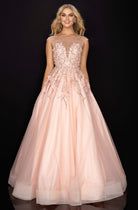 Terani Couture - 2012P1411 Beaded Appliqued Illusion A-Line Gown - designer prom dress at Silhouette Dresses