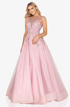 Terani Couture - 2012P1411 Beaded Appliqued Illusion A-Line Gown - back view